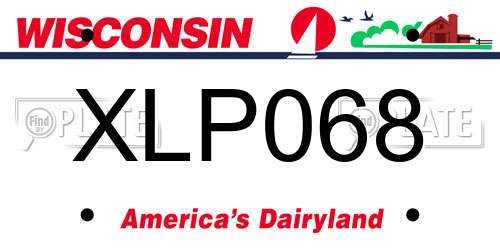XLP068 Wisconsin License Plate