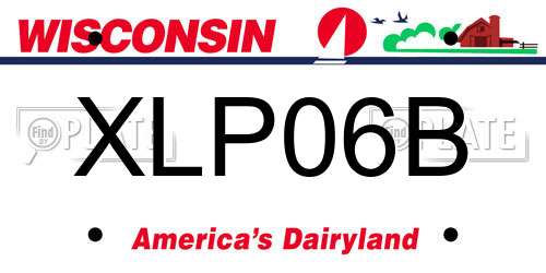 XLP06B Wisconsin License Plate