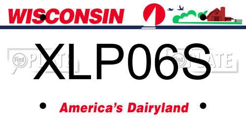 XLP06S Wisconsin License Plate