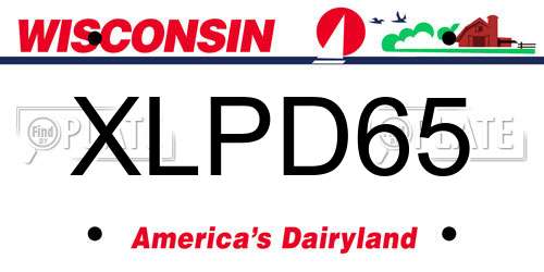 XLPD65 Wisconsin License Plate