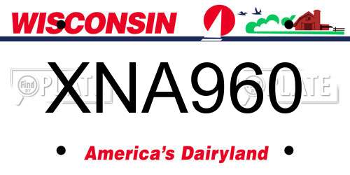 XNA960 Wisconsin License Plate