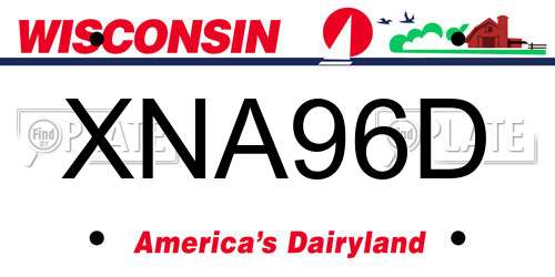 XNA96D Wisconsin License Plate