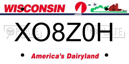 XO8Z0H Wisconsin License Plate