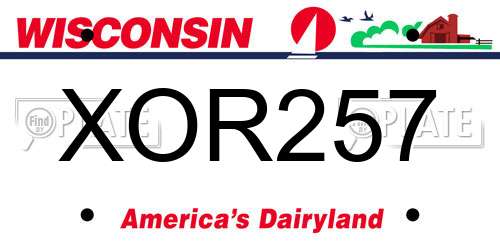 XOR257 Wisconsin License Plate