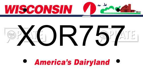 XOR757 Wisconsin License Plate