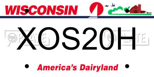 XOS20H Wisconsin License Plate