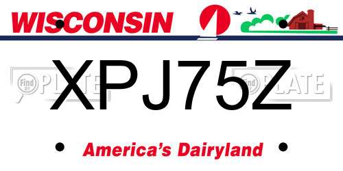 XPJ75Z Wisconsin License Plate