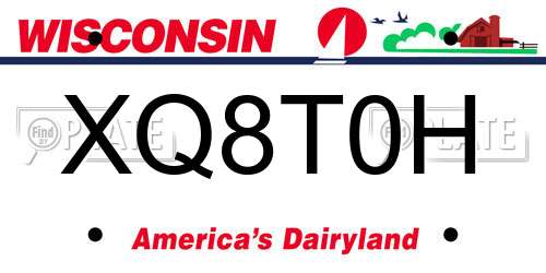 XQ8T0H Wisconsin License Plate