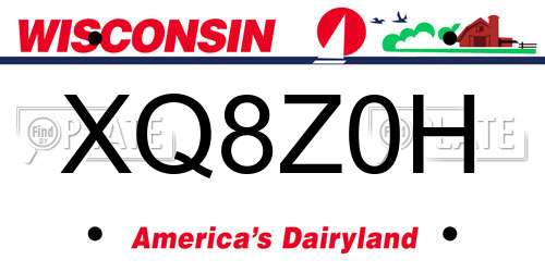 XQ8Z0H Wisconsin License Plate