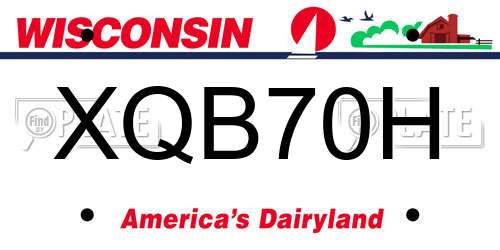 XQB70H Wisconsin License Plate
