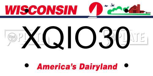 XQIO30 Wisconsin License Plate
