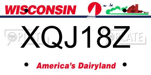 XQJ18Z Wisconsin License Plate