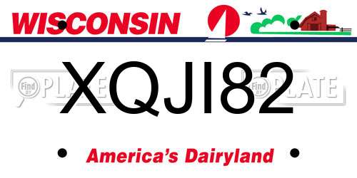 XQJI82 Wisconsin License Plate
