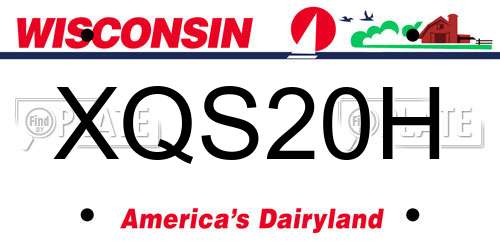XQS20H Wisconsin License Plate
