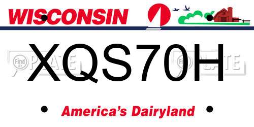 XQS70H Wisconsin License Plate