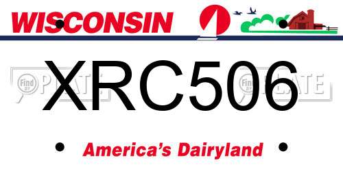 XRC506 Wisconsin License Plate
