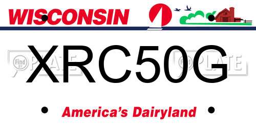 XRC50G Wisconsin License Plate
