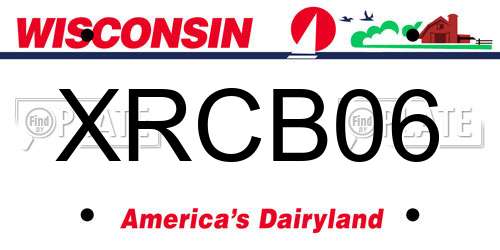 XRCB06 Wisconsin License Plate