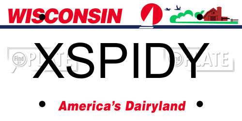 XSPIDY Wisconsin License Plate