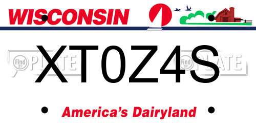 XT0Z4S Wisconsin License Plate