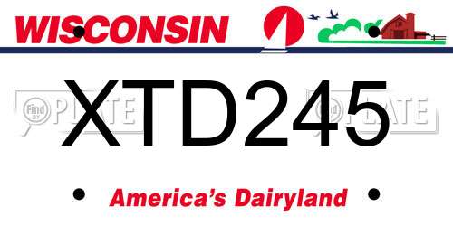 XTD245 Wisconsin License Plate