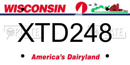 XTD248 Wisconsin License Plate