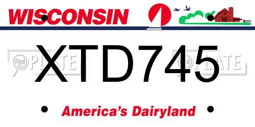 XTD745 Wisconsin License Plate