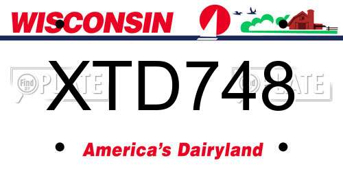 XTD748 Wisconsin License Plate