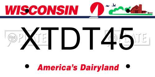 XTDT45 Wisconsin License Plate