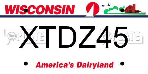 XTDZ45 Wisconsin License Plate
