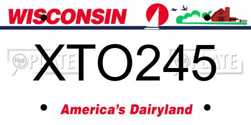 XTO245 Wisconsin License Plate