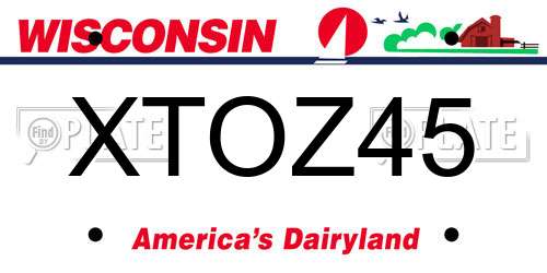 XTOZ45 Wisconsin License Plate