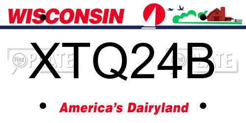 XTQ24B Wisconsin License Plate