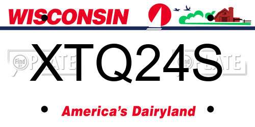 XTQ24S Wisconsin License Plate