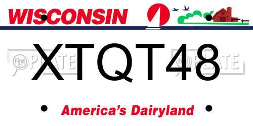 XTQT48 Wisconsin License Plate