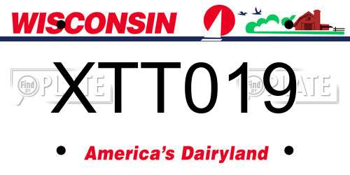 XTT019 Wisconsin License Plate