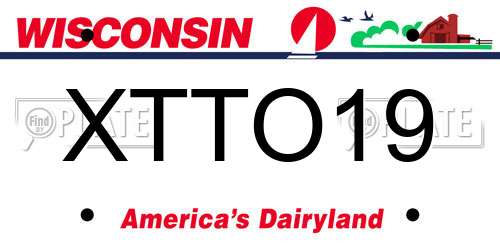 XTTO19 Wisconsin License Plate