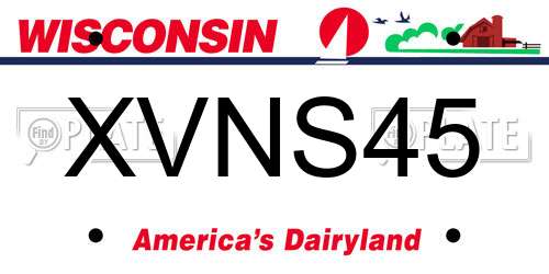 XVNS45 Wisconsin License Plate