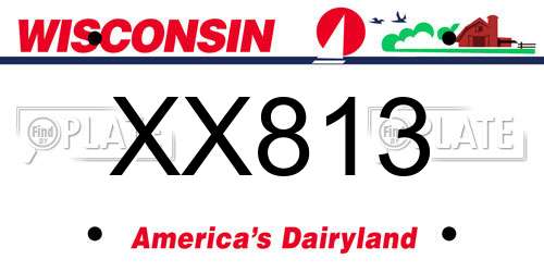 XX813 Wisconsin License Plate