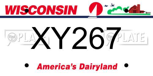 XY267 Wisconsin License Plate