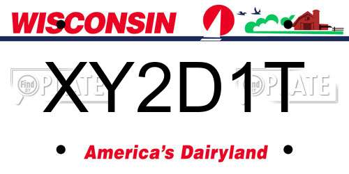 XY2D1T Wisconsin License Plate