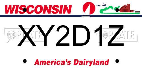 XY2D1Z Wisconsin License Plate