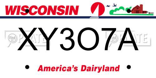 XY3O7A Wisconsin License Plate