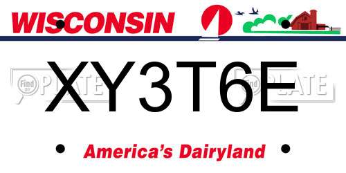 XY3T6E Wisconsin License Plate