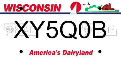XY5Q0B Wisconsin License Plate