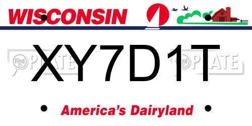 XY7D1T Wisconsin License Plate