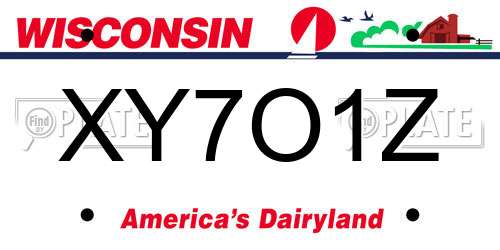 XY7O1Z Wisconsin License Plate