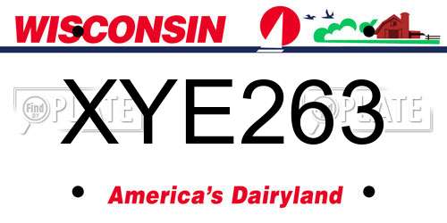 XYE263 Wisconsin License Plate