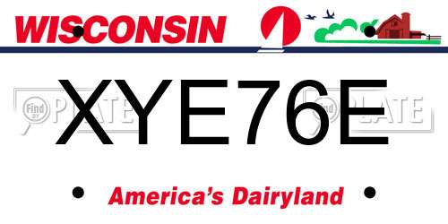 XYE76E Wisconsin License Plate