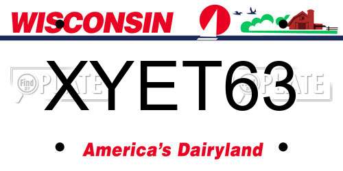XYET63 Wisconsin License Plate